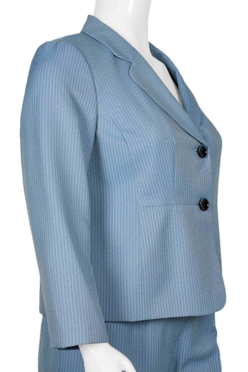 Evan Picone Notched Collar Two Button Long Sleeve Twill Pant Suit (Plus Size)